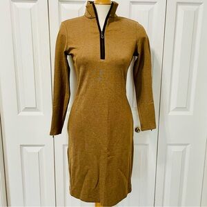 J. McLaughlin Brown Zip-Neck Long Sleeve Dress